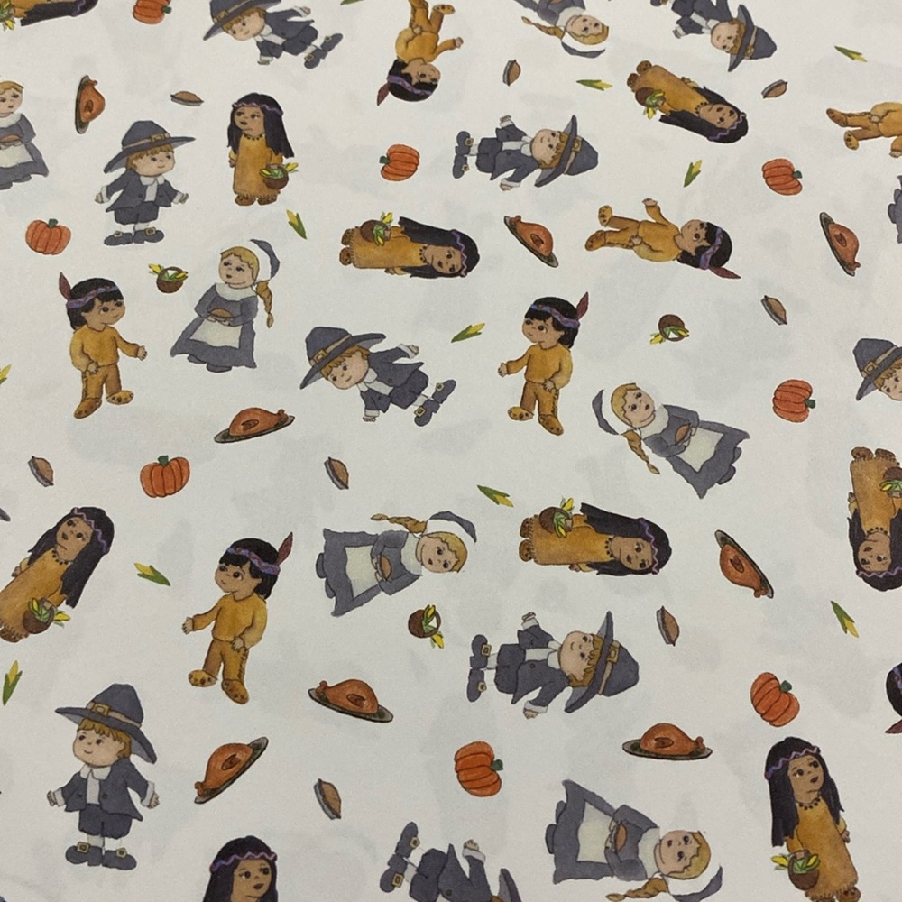 24Ct Pixie Press scrapbook paper seasons & holidays pilgrims & Indians #PXKC64